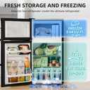 Antarctic Star Mini Fridge with Freezer, Double Door Compact Refrigerator, Adjustable Thermostat, Small Fridge for Bedroom Office Dorm Apartment,2.45 Cu.Ft,Black