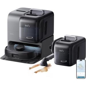 Eufy Certified Like-New Robot Vacuum E28, Portable Deep Cleaner for Carpet, HydroJet System with Roller Mop, All-in-One Robot Vacuum and Mop Combo, Corner-to-Edge Cleaning 