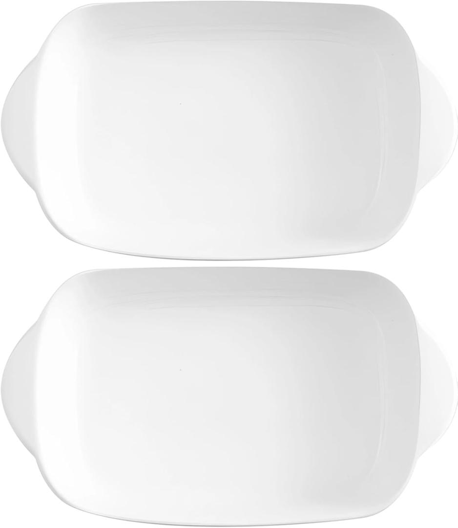 Ceramic Small Baking Dishes Set of 2 - Casserole Dishes for Oven,Rectangular Bakeware Baking Bowls With Double Handle for Roasting, Lasagna, Pie, Gratin,Oven Safe & Microwave Safe