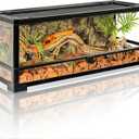 Tempered Glass Reptile Tank, 30x12x12 Inch Front Opening Terrarium with Top Screen Ventilation & Water-Holding Bottom, 20 Gallon Reptile Enclosure for Snake, Leopard Gecko, Bearded Dragon