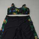 SHEKINI Women's 3 Piece Rash Guard Long Sleeve Swimsuits Zip Bathing Suits with Pants UPF 50+ Shirt (XX-Large, Black/Pineapple)