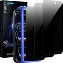 TZGZT (Real Anti Spy) 3 Pack for iPhone 17 Pro Max Privacy Screen Protector Tempered Glass Private Film Accessories, Case Friendly, with Easy to Install Kit, Bubble Free, Scratch Resistant