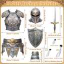 12 Sets Medieval Knight Armor Costume Craft Kit Knight Party Decorations Paper Helmets Armor Toy Swords Shield Costume Favor Gift for Halloween Medieval Dress up Activity Party Favor Decoration