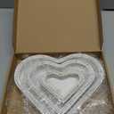 Remerry 3 Pcs Valentine's Day Heart Wooden Trays Rustic Heart Shaped Wooden Tray White Washed Bead Tray for Candle Keys Jewelry Modern Farmhouse Table Centerpieces Home Party Wedding Decor, 3 Size