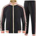 Men Track Suits Sets Long Sleeve Full-zip Sweatsuit Active Jackets and Pants 2 Piece Outfits, Small