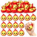 Soaoo 30 Pcs Fire Stress Balls Fake Fire Funny Squeeze Stress Relief Balls Toys for Adults Fidget Toy Therapy Fidget Appreciation Gifts for Christmas Office Coworker Birthday Office Stuffer