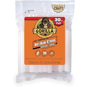 Gorilla 3033002 Hot Glue Sticks, Full Size, 30-Ct. - Quantity 6