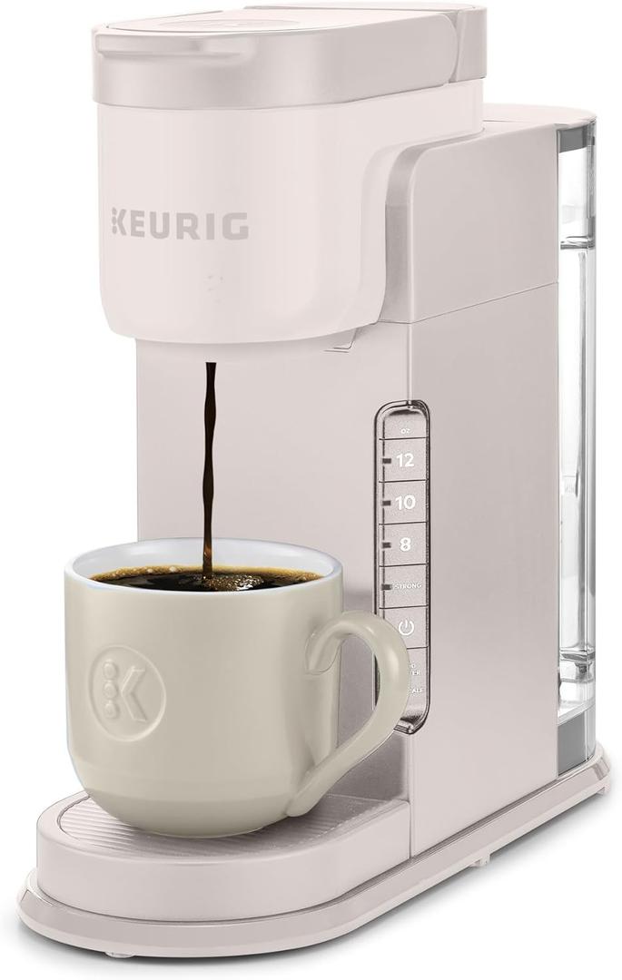 Keurig K-Express Single Serve K-Cup Pod Coffee Maker, 3 Brew Sizes, Strong Button Feature, 42oz Removable Reservoir, Warm Stone