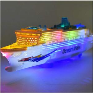 XAPUNK Colorful Ocean Liner Cruise Ship Boat Electric Flashing LED Light Sound,50x13x5 cm/19.7x5.1x2 in, Cannot Placed in Water, Cannot Float on Water