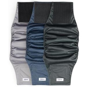 Tuiskusa Male Dog Diapers, High Absorbing Dog Belly Bands for Male Dogs, Washable Reusable Dog Males Wraps(3 Pack) (Size S, Navy, Dark Green, Grey)