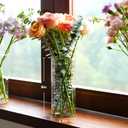 4pcs Glass Cylinder Vases for Centerpieces - 8 Inch Tall Glass Vases for Flowers, Hurricane Candle Holders Floating Candle Vase for Table Centerpiece Formal Dinners Home Decor