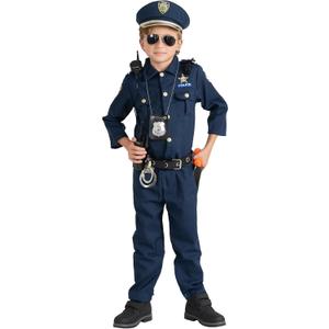 Dress Up America Police Costume for Kids  Realistic Cop Uniform with Shirt, Pants, Hat & Accessories - Halloween Costume (Medium)