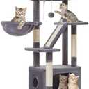 Taoqimiao Cat Tree,38.5-Inch Cat Tower for Indoor Cats,Suitable for Kittens with Luxurious cat condo with Adjustable Baskets and Luxurious Perch MS029SG Smoky Gray