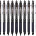 ParKoo Retractable Erasable Gel Pens Clicker Fine Point 0.7 mm, No Need for White Out, Black Ink for Completing Sudoku and Crossword Puzzles, 12-pack