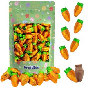 3 x Fruidles Easter Chocolate Carrots Bunny Rabbit Treats Milk Chocolate, Individually Wrapped in Orange Foils, Approximately 38 Pieces Per Pound (Half-Pound) BBD: 08/15/2027