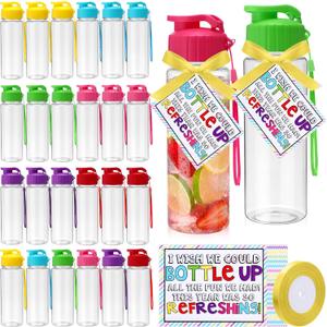 Yungyan 24 Sets End of Year Gifts for Students 17 oz Water Bottles Bulk Portable Sports Water Bottle Summer Graduation Student Gift from Teachers for Kids School Classroom Prize Goodie Bag (Flip Cap)