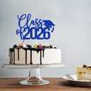 Glittery Class of 2026 Cake Topper, Congrats Grad, Congrats 2026, Congratulations 2026, High School/College Graduation Party Decorations Blue