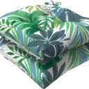LVTXIII Outdoor Seat Cushions Seasonal Tufted Chair Cushions, Patio Chair Pads for Dining Chairs, Armchairs and Garden Furniture Decoration (Round Back, 19”x19”x4”, Islamorada Blue Green, 2 Pack)