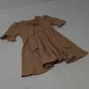 Toddler Dress Summer Baby Girls Floral Ruffle Sleeve Dresses for Girls Casual Church Party Knee Length Sundress (2-3T, A Line Brown)