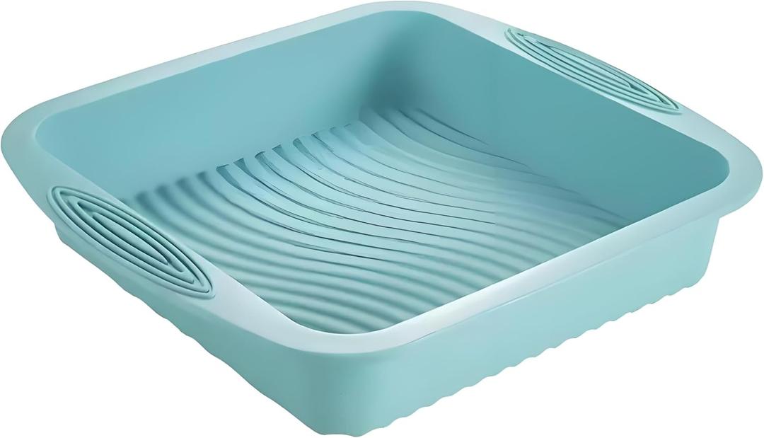 Thickened Silicone Cake Pan and Moldes Para Gelatinas, Heavy Duty Cake Mold for Baking, BPA Free, Mint Green (Rectangle 10"x10" / 1Pcs)