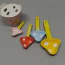 DOERDO Mushroom Measuring Spoons Set Ceramic Measuring Cups Measuring Spoons Set in Pot for Baking, Salt, Sugar