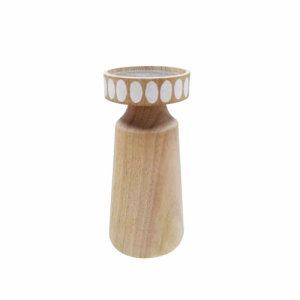 8 Inch Wood Candle Holder