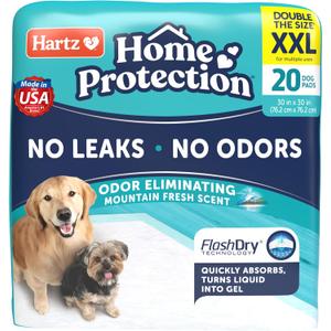 Hartz Home Protection Mountain Fresh Scented Dog Pads, XXL 20 Count, Super Absorbent & Won't Leak, Odor Eliminating