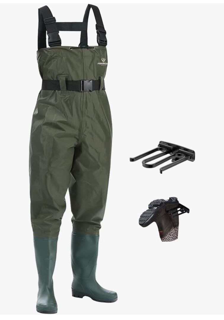 Fishing Waders for Men, 2-Ply Nylon/PVC Waterproof Women Chest Wader with Boots, Bootfoot Hunting Waders 12