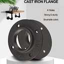 4 Pack of 2" Pipe Flange Malleable Cast Iron Pipe Flanges for DIY Home Furniture Shelving Decoration Industrial