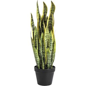Artificial Snake Plant 26 inches Fake Sansevieria Artificial Potted Plants for Indoor and Outdoor, Home, Office Decoration (Light Green)
