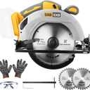 Circular Saw for De-Walt 20V Max Battery, 7-Inch Brushless Cordless Circular Saw, 8000 RPM, 0-45 Bevel, Power Tool for Wood PVC Cutting (Battery Not Included)