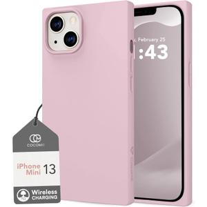 Cocomii Rectangle Case for iPhone 13 mini, Wireless Charging Compatible, Matte Blush Silicone
