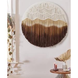 IOWER Macrame Wall Hanging Round Hoop Circle Handmade Home Wall Dcor 20" (Yellow)