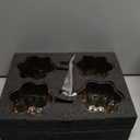 Vintage Glass Coffee Mugs Set of 4, 11oz Creative Flower Glass Coffee Cups with Spoons - Cute Tea Cups with Handle, Art Glassware, Unique Birthday Gifts (Amber)