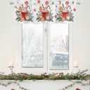 Christmas Valances for Windows Gingerbread Candy Cane Christmas Kitchen Curtain Valances Rod Pocket Xmas Ball Window Curtain Treatment Topper Curtains Seasonal Valance Christmas Decor, 42x12 Inch
