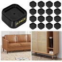 16 Pack Furniture Risers Adjustable Bed Risers 1 Inch Heavy Duty for Couch Desk Leg Chair Sofa Cabinet Bed Leg Risers,Square Stackable Bed Risers Lift Height 1, 2 or 3 Inch, Black