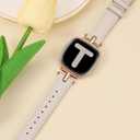 Wearlizer Leather Band Compatible with Fitbit Versa 4 Bands for Woman/Versa 3/Sense 2/Sense Bands Women, Dressy Designer T-Shape Metal Buckle Leather Strap