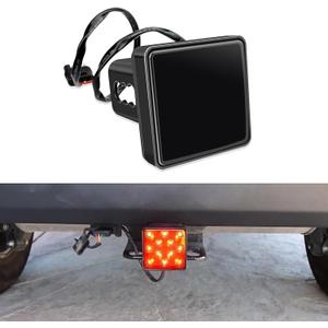 Pack-1 Trailer Hitch Lights, Durable Automotive Brake Light, Waterproof Vehicle Tail Light Replacement, Universal for Most Cars, Trucks and Vans (Black)