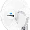 Tornado 16 Inch 3 Speed Oscillating Wall Mount Fan for Home, Remote Control Included, Adjustable Tilt 2650 CFM 6 FT Cord UL Safety Listed, White