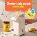 Hot Air Popcorn Machine - 14-Cup Electric Popcorn Popper, Oil-Free, 1200W - Includes Measuring Cup - Home Popcorn Maker for Movie Nights - Cream