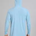 Light Face Men's UPF 50+ Sun Protection Hoodie Shirts Long Sleeve Rash Guard Fishing Hiking SPF UV Shirt Quick Dry (Blue, M)