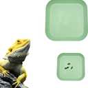2 x 2 Pcs Leopard Gecko Potty Pad,Leopard Gecko Tray,Crested Gecko Potty Latrine,Reptile Litter Box, Lizard Tray,Portable Gecko Tank Accessories (Green)