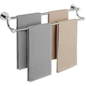 Alise Double Bath Towel Bars Towel Racks for Bathroom Lavatory,Wall Mount Towel Holder SUS304 Stainless Steel Towel Hanger Towel Rail,SUS304 Stainless Steel Polished Chrome 24 Inch,GOY4600-C
