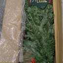 MARTINE MALL 3FT Small Christmas Tree with Light, Artificial Mini Christmas Tree with Hanging Ornaments Cute Tabletop Xmas Trees for Home Small Space Holiday Decor (Green and Red)