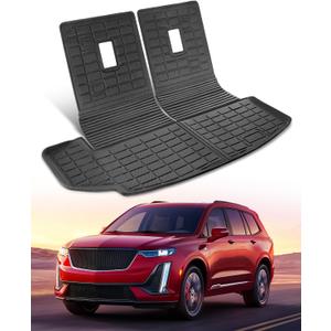 for Cadillac XT6 2025-2020 Cargo Liner Trunk Mat Cover All Weather Season Protection Car Interior Rubber Custom Carpet Waterproof Anti-Slip Tech Car Automotive Interior 2024 2023 2022 2021 Accessories