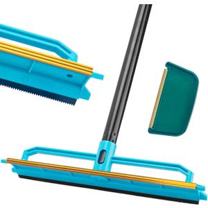 Carpet Rake for Pet Hair Removal Tool, Reusable Pet Hair Remover Broom with 56 Long Handle, Cat & Dog Hair Carpet Scraper for Rugs Mats Couch