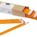 Amazon Basics Wood-Cased #2 HB School Pencils with Erasers for Writing and Drawing, Pre-sharpened, Soft Strong Lead, Orange, 30 Count