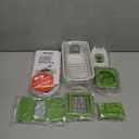 Mueller Pro-Series All-in-One, 12 Blade Mandoline Slicer for Kitchen, Food Chopper, Cucumber Slicer and Spiralizer, Cutter, Dicer, Grater, Gifts for Mom, Kitchen Essentials, White Sand/Green