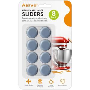 Aieve Appliance Rollers, 8 Pack Small Appliance Slider, Self Adhesive Caster Wheels, Mini Swivel Wheels for Kitchen Countertop Easy Moving