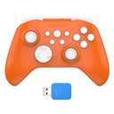 ShanWan Wireless Controller for PC, iPhone, Android, Switch, Steam, Gamepad 2.4G Bluetooth Controller with Hall Effect Trigger,Turbo,Rumble Vibration (Orange)